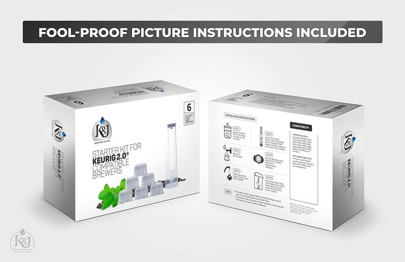 KJ Replacement Keurig Starter Kit for 2.0 Brewers - Includes Side Reservoir Filter Holder and 6-pack of Keurig 2.0 Compatible Water Filters - Image 3